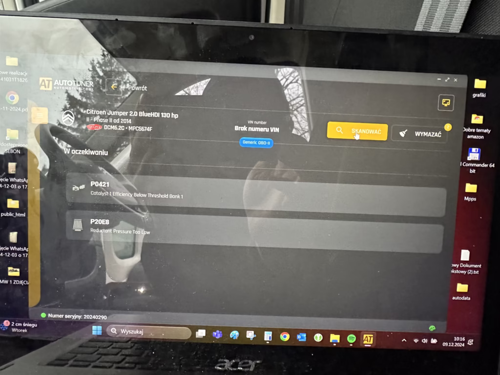 Laptop skanujący system diagnostyczny Citroen Jumper