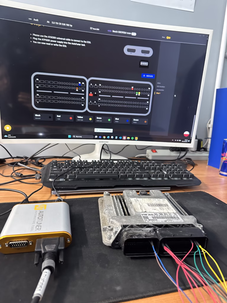 Schemat podłączenia ECU do urządzeń programujących